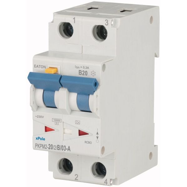 RCD/MCB combination, 20 A, 300 mA, MCB trip characteristic: B, 2p, RCD trip characteristic: A image 3