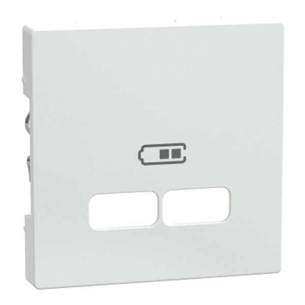 System M central plate USB charger active white image 3