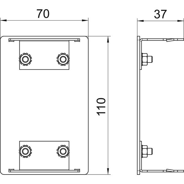 GA-E70110RW End piece  70x110x37 image 2