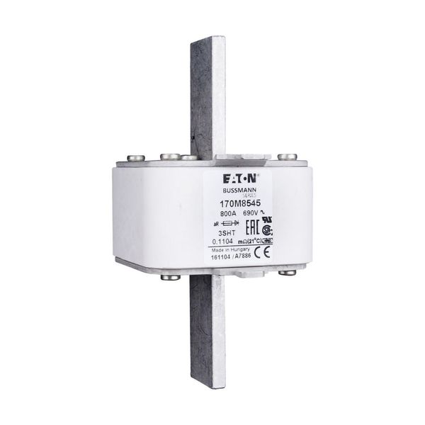 Fuse-link, high speed, 800 A, AC 690 V, size 3, 76 x 76 x 150 mm, aR, IEC, single indicator image 9