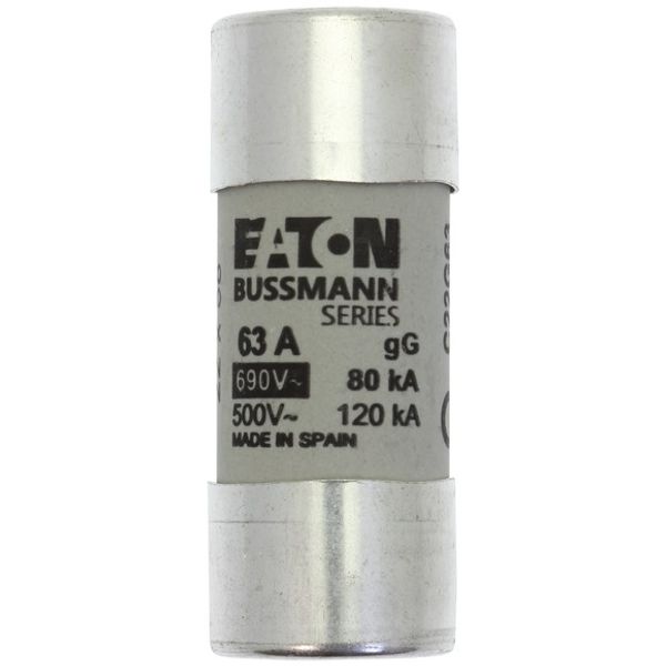 Fuse-link, LV, 63 A, AC 690 V, 22 x 58 mm, gL/gG, IEC image 2