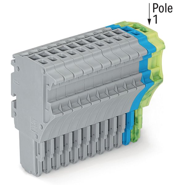 1-conductor female connector Push-in CAGE CLAMP® 1.5 mm² gray/blue/gre image 1