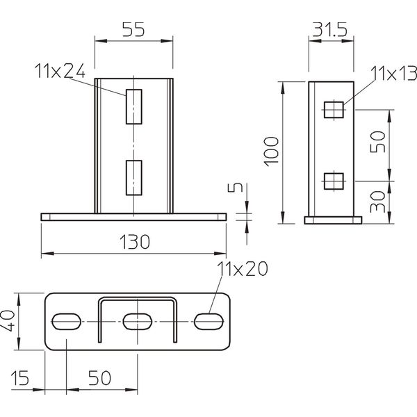 KU 3 A2 Head plate for US 3 support 130x40x100 image 2