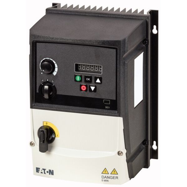 Variable frequency drive, 230 V AC, 3-phase, 10.5 A, 2.2 kW, IP66/NEMA 4X, Radio interference suppression filter, Brake chopper, 7-digital display ass image 1