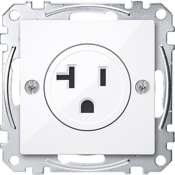 USA socket insert, 20 A, active white glossy, system M image 1