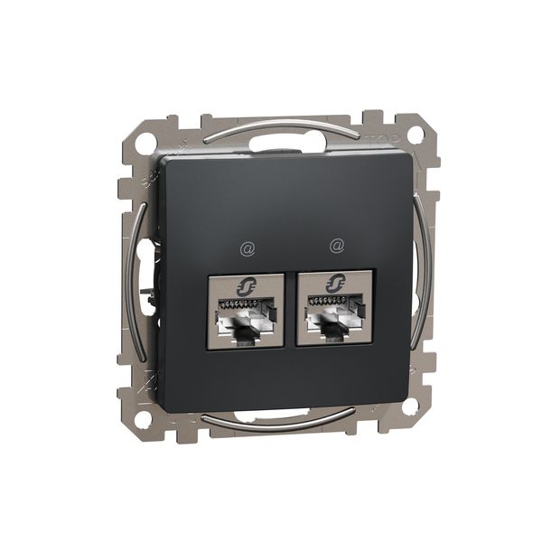 Double DATA Outlet CAT 6 STP, Sedna Design & Elements, RJ45, Anthracite image 3