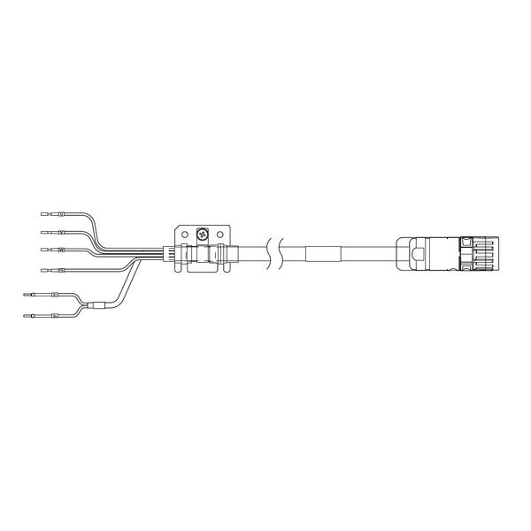 1S series servo motor power cable, 20 m, with brake, 400 V: 7.5 kW image 1