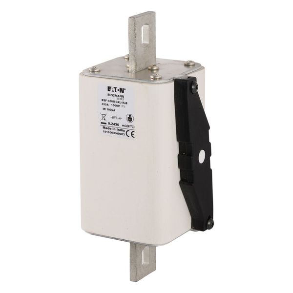 Fuse-link, high speed, 450 A, DC 1500 V, 3L, 74 x 91 x 201 mm, gBat, IEC, bolted connection image 3