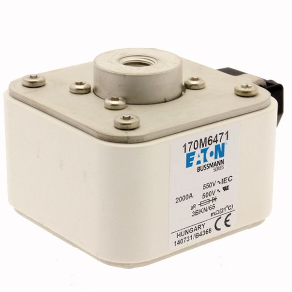 Fuse-link, high speed, 2000 A, AC 550 V, size 3, 76 x 92 x 53 mm, aR, IEC, UL, type K indicator image 5