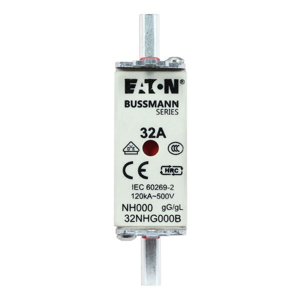 Fuse-link, LV, 32 A, AC 500 V, NH000, gL/gG, IEC, dual indicator, live gripping lugs image 20