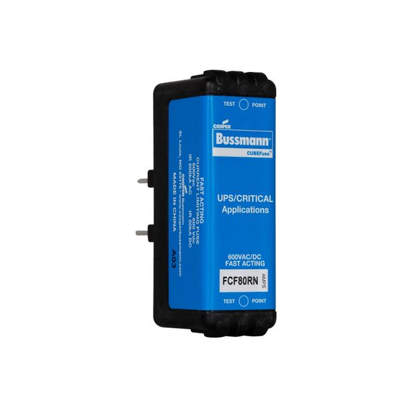Eaton Bussmann series FCF fuse, Finger safe, 600 Vac, 600 Vdc, 80A, 200 kAIC at 600 Vac, 50 kAIC at 600 Vdc, Non Indicating, Fast acting, Class CF, CUBEFuse, Glass filled polyethersulfone case image 7