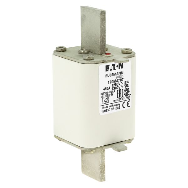 Fuse-link, high speed, 450 A, AC 1250 V, size 1, 53 x 63 x 135 mm, aR, IEC, single indicator image 9