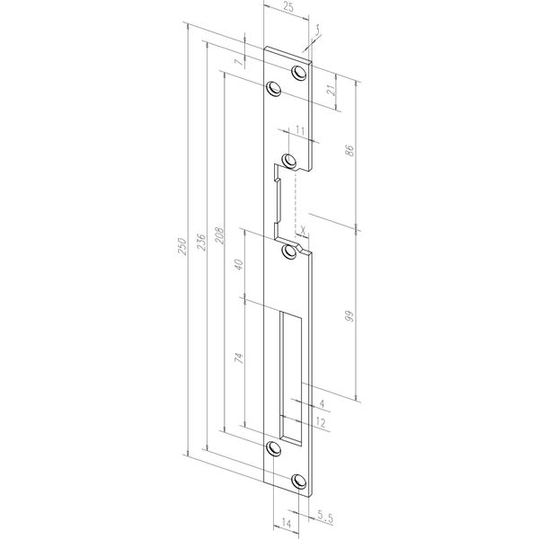 Flat strike plate -------01001-01 image 1