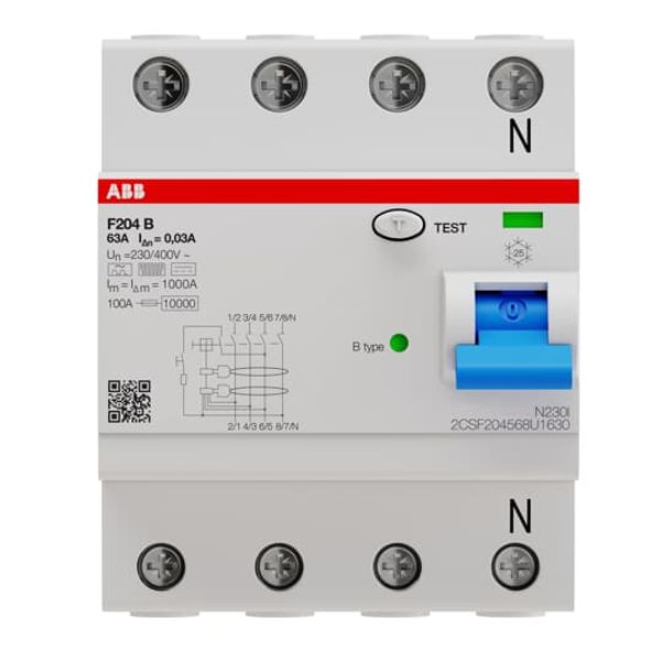 F204 B-63/0.3 U Residual Current Circuit Breaker 4P B type 300 mA image 4