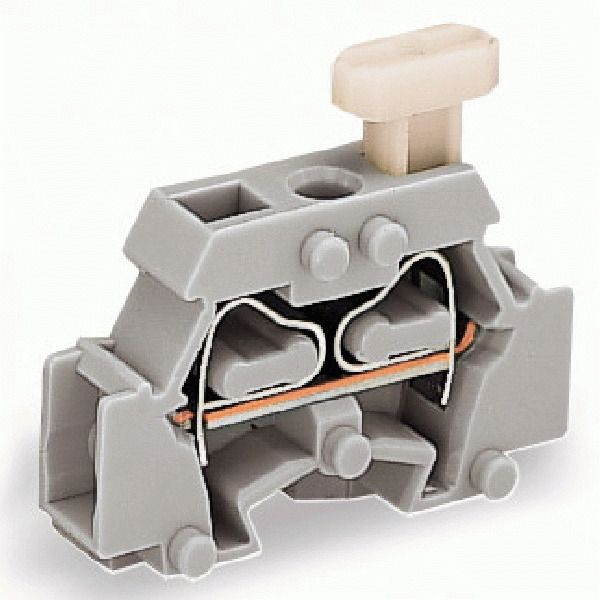 2-conductor terminal block on one side with push-button with fixing fl image 1