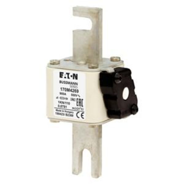 Fuse-link, high speed, 900 A, AC 550 V, DIN 1, 53 x 69 x 108 mm, aR, DIN, IEC, single indicator image 5