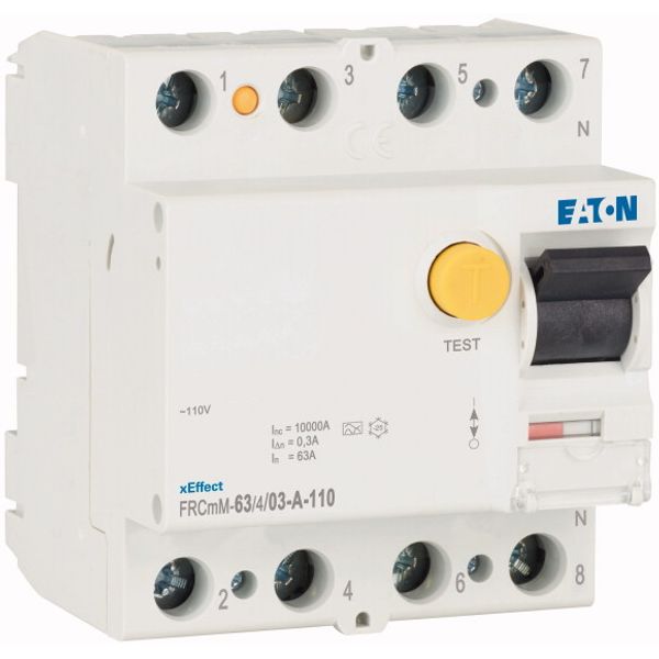 Residual current circuit breaker (RCCB), 63A, 4p, 300mA, type A, 110V image 4