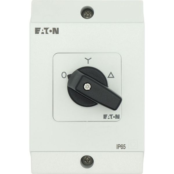 Star-delta switches, T0, 20 A, surface mounting, 4 contact unit(s), Contacts: 8, 60 °, maintained, With 0 (Off) position, 0-Y-D, Design number 8410 image 41