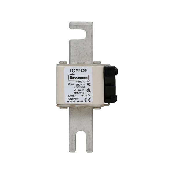 Fuse-link, high speed, 200 A, AC 690 V, DIN 1, 53 x 69 x 138 mm, aR, DIN, IEC, single indicator image 14