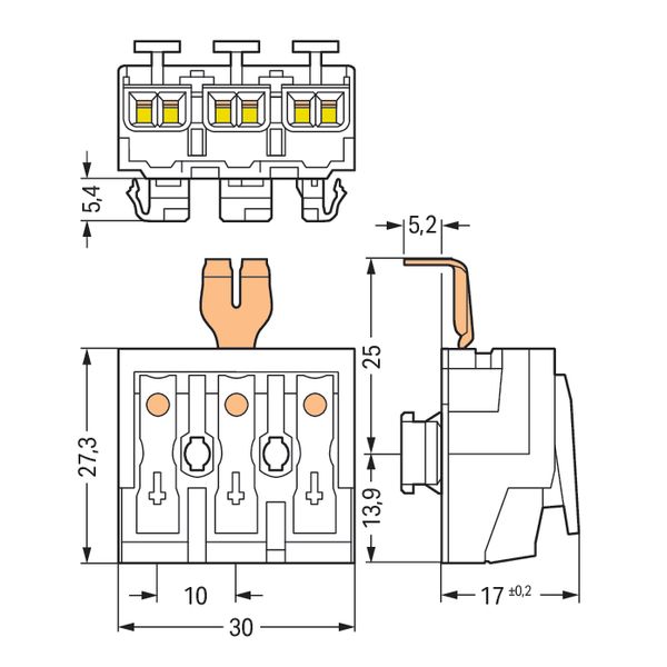 Lighting connector push-button, external for Linect® white image 6