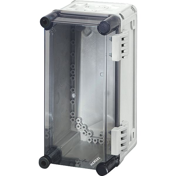 Mi-Empty box with hinged lid, 150x300x170mm (size 1), IP 65, with transparent lid image 1