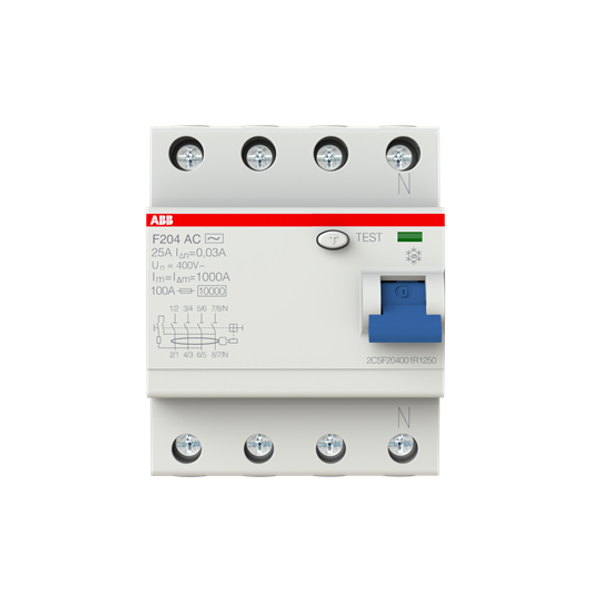 F204 AC-25/0.03 Residual Current Circuit Breaker 4P AC type 30 mA image 7