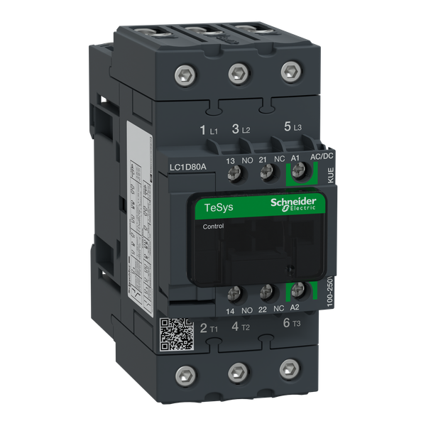 TeSys Deca contactor 3P 66A AC-3/AC-3e up to 440V coil 100-250V AC/DC EverLink image 6