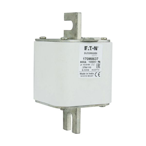 Fuse-link, high speed, 800 A, AC 1000 V, DIN 3, 74 x 90 x 139 mm, aR, DIN, IEC, single indicator image 11