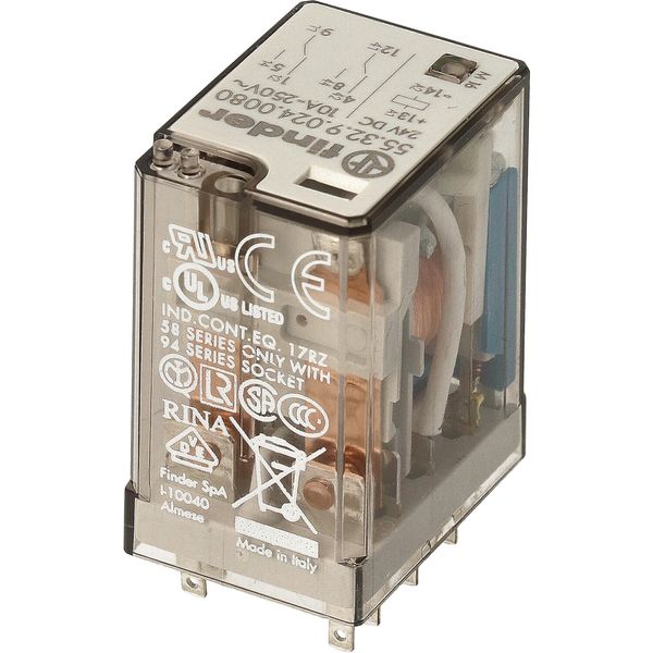 General purpose Rel. 2CO 10A/24VDC/Agni/LED/diode (55.32.9.024.0080) image 3