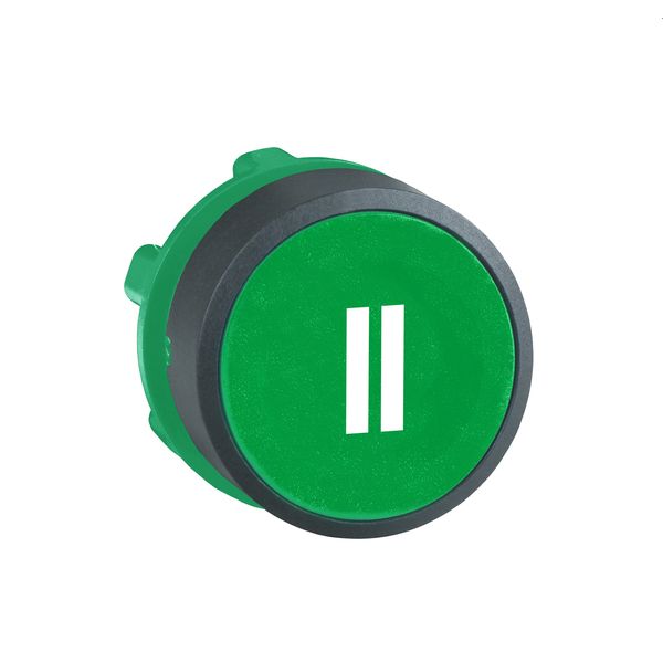 Head for non illuminated push button, Harmony XB5, XB4, green flush pushbutton Ø22 mm spring return "II" image 1