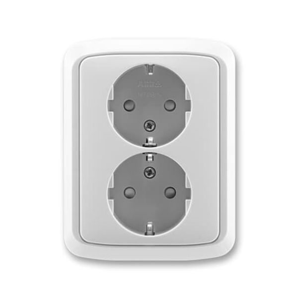 5512A-3459 S Double socket outlet with earthing contacts, shuttered image 1