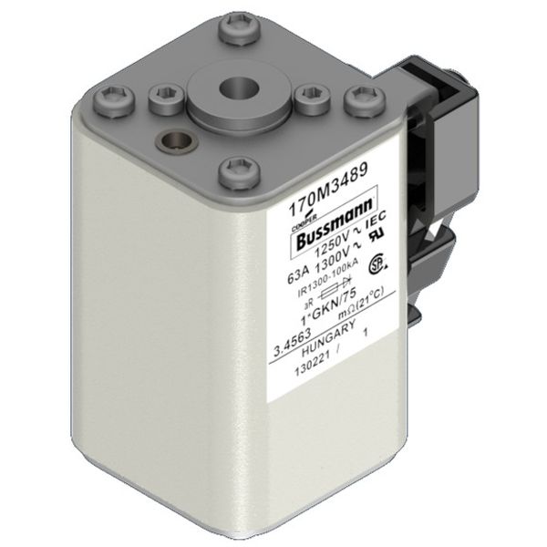 Fuse-link, high speed, 80 A, AC 1000 V, compact size 1, 43 x 60 x 156 mm, aR, IEC, single indicator image 2