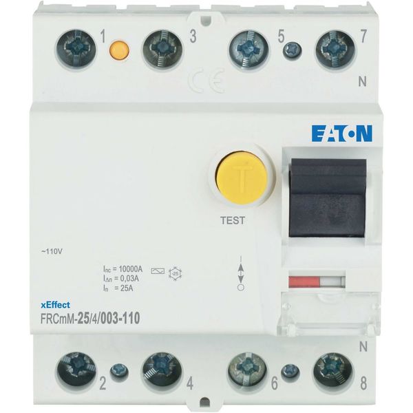 Residual current circuit breaker (RCCB), 25A, 4p, 30mA, type AC, 110V image 2