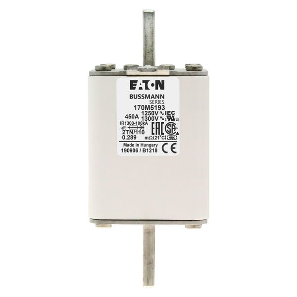 Fuse-link, high speed, 450 A, AC 1250 V, size 2, 61 x 75 x 138 mm, aR, DIN, IEC, type T indicator image 15