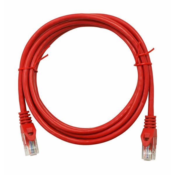 Patchcord RJ45 unshielded, Cat.5e, PVC, red, 3.0m image 1