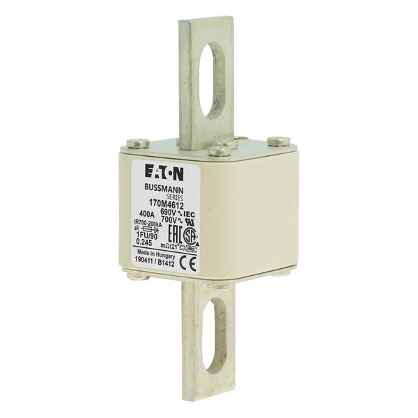 Fuse-link, high speed, 400 A, AC 690 V, size 1, 53 x 69 x 136 mm, aR, IEC, UL, no indicator, 90 mm centers image 7