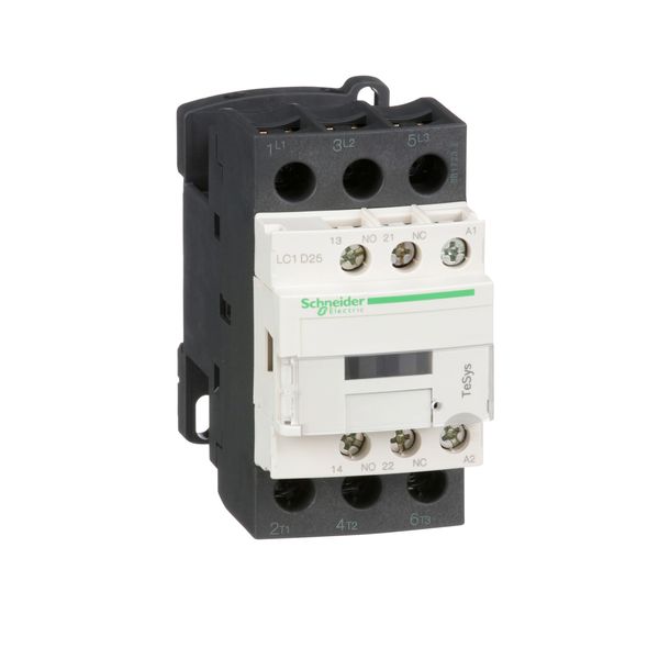 TeSys Deca contactor - 3P(3 NO) - AC-3/AC-3e - = 440 V 25 A - 250 V AC coil image 1