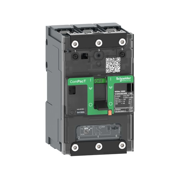 Circuit breaker, ComPacT NSXm 100F, 36kA/415VAC, 3 poles, TMD trip unit 63A, lugs/busbars image 3