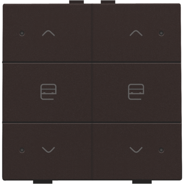 Double push button with LED for Niko Home Control, dark brown coated image 2