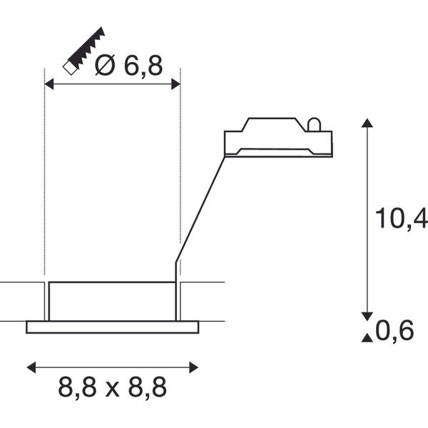 DOLIX OUT GU10 SQUARE Downlight, titan, max. 50W image 3