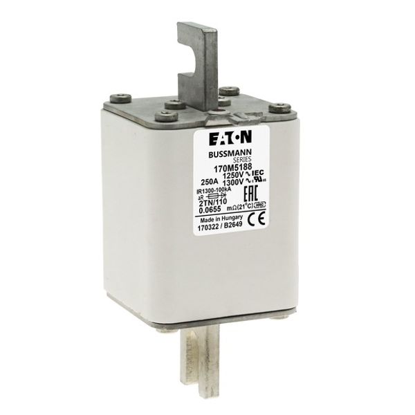 Fuse-link, high speed, 250 A, AC 1250 V, size 2, 61 x 75 x 138 mm, aR, DIN, IEC, type T indicator image 5