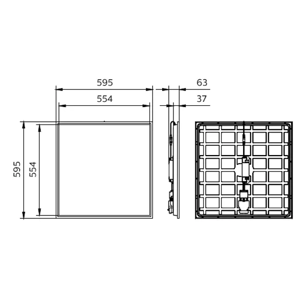 CoreLine Panel G6, All-in, 38 W, 26 W, 600x600 mm, VPC, 3100 lm, 3600 lm, 4300 lm, 4000 K, CRI90, DALI image 2