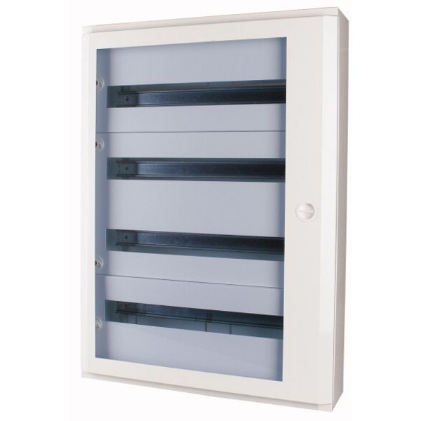 Complete surface-mounted flat distribution board with window, white, 33 SU per row, 5 rows, type C image 1