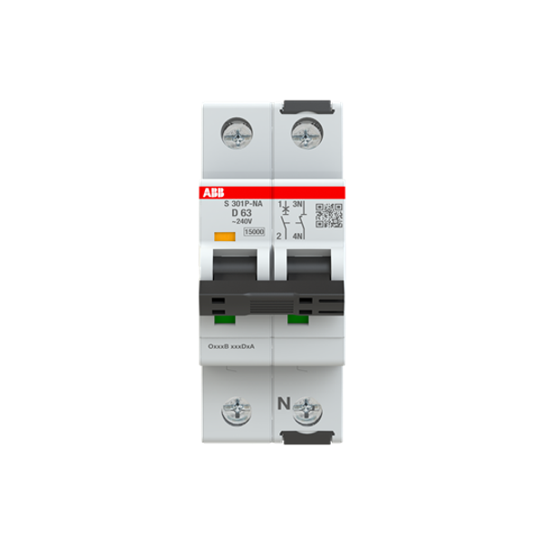 S301P-D63NA Miniature Circuit Breaker - 1+NP - D - 63 A image 1