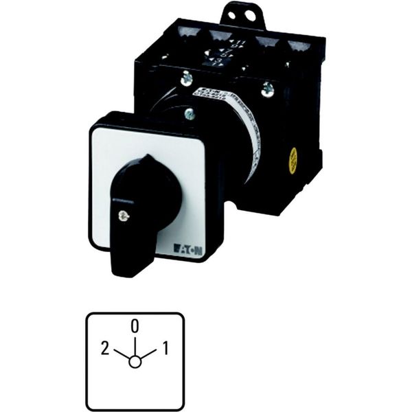 Reversing switches, T3, 32 A, rear mounting, 3 contact unit(s), Contacts: 6, 45 °, maintained, With 0 (Off) position, 2-0-1, SOND 30, Design number 20 image 4