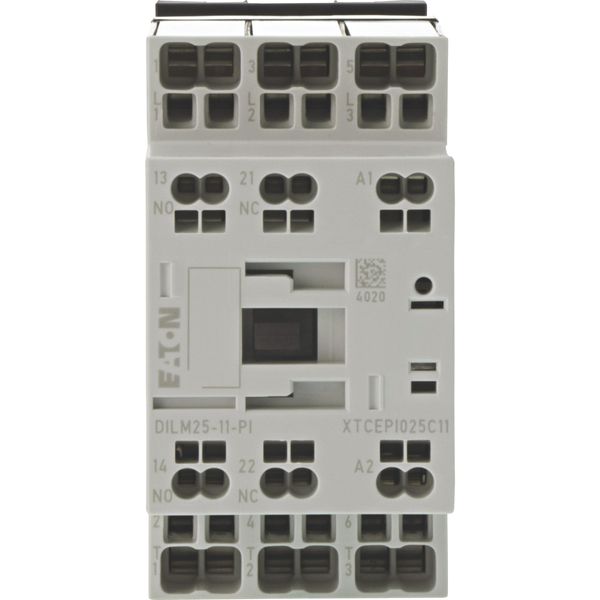 Contactor, 3 pole, 380 V 400 V 11 kW, 1 N/O, 1 NC, 42 V 50 Hz, 48 V 60 Hz, AC operation, Push in terminals image 6
