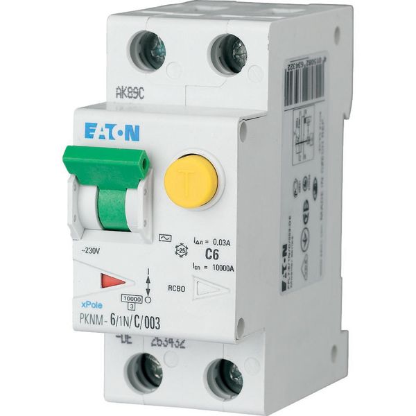 RCD/MCB combination, 6 A, 30 mA, MCB trip characteristic: B, 1p+N, RCD trip characteristic: A image 27