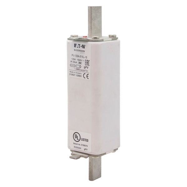 Fuse-link, high speed, 125 A, DC 1500 V, 01XL, 43 x 193 mm, gPV, IEC, UL, with indicator image 4