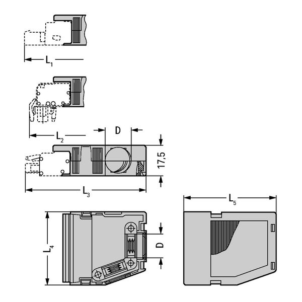 Strain relief housing gray image 3