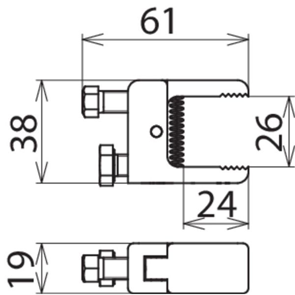 Compact clamp with thread M8 clamping range: 0-24mm image 2